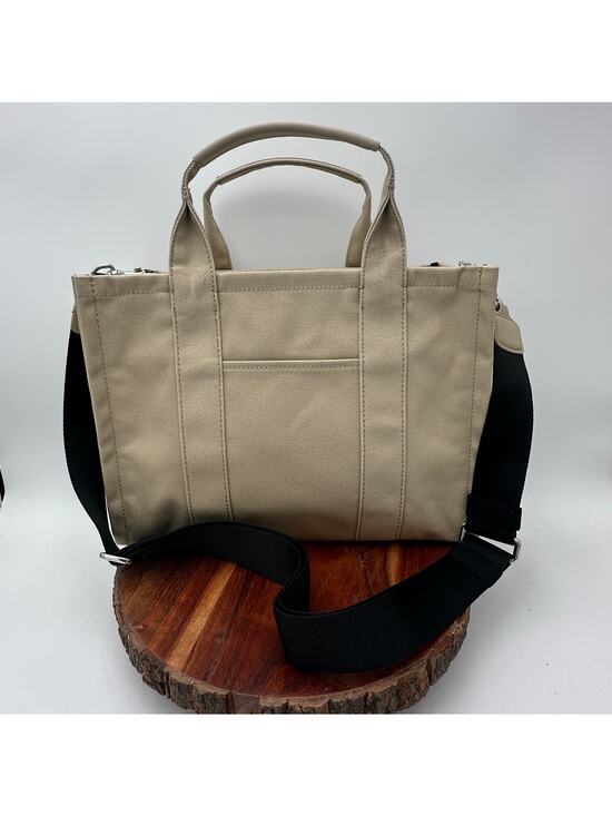 Quince Handbags - NEW Quince Organic Canvas Tote Sand Beige Zipper Crossbody Purse Work Travel